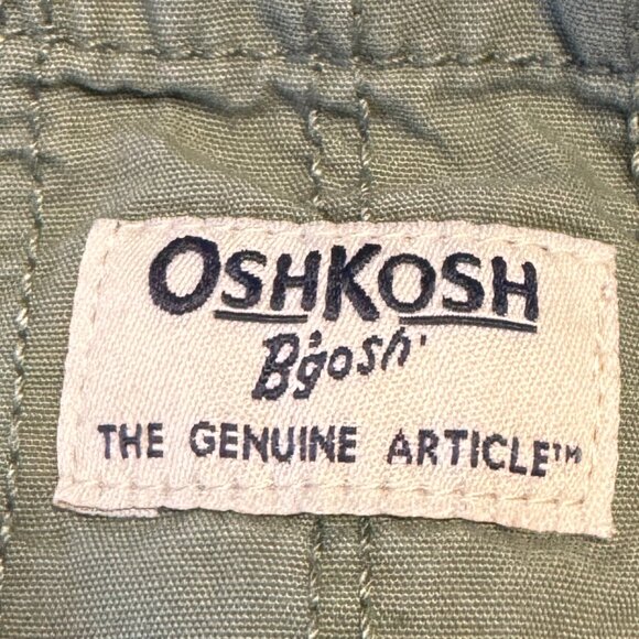 OSHKOSH B’gosh Baby overalls with floral lining & matching shirt - 18 mo - Green - Picture 9 of 12